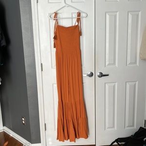 Orange flowy jumpsuit